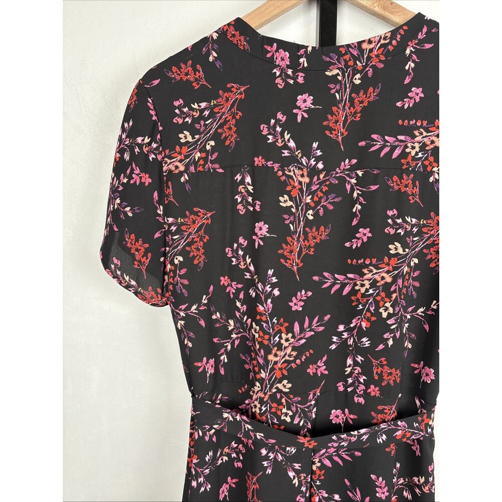 Nanette Lepore Black Floral Print Maxi Dress Size 14 Tie Waist Whimsigoth Fairy - Picture 11 of 14